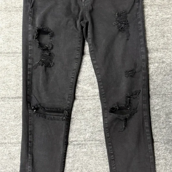 PAIGE Black Distressed Jeans skyline Ankle Peg - Picture 1 of 4